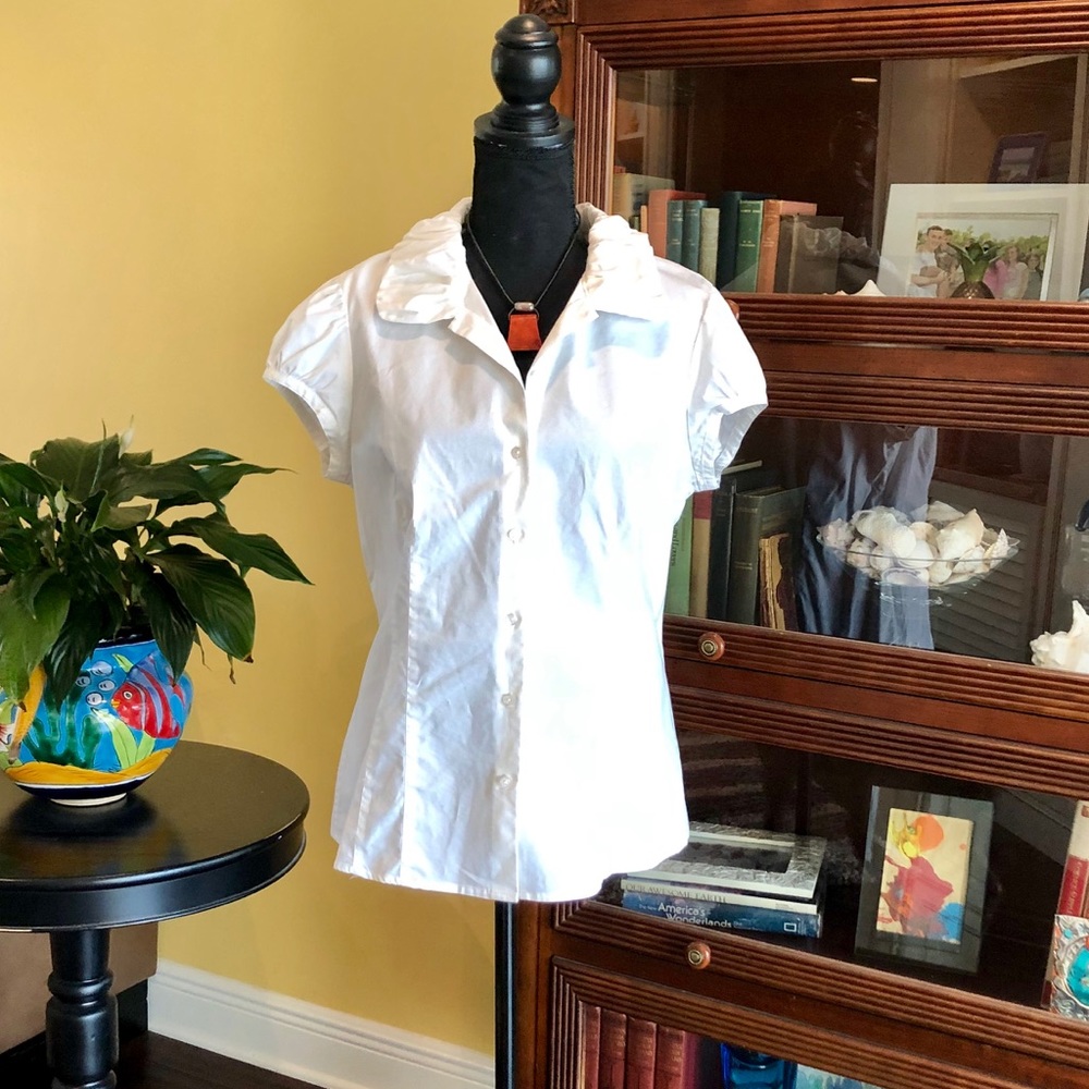 Sunny Leigh crisp white blouse-Large